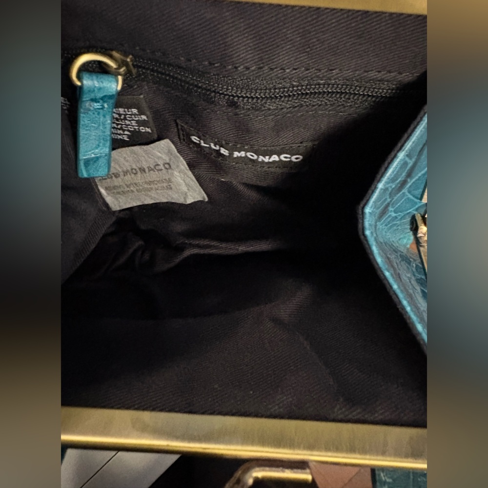 Club Monaco Genuine Leather Kisslock Mini Bag - Picture 3 of 6